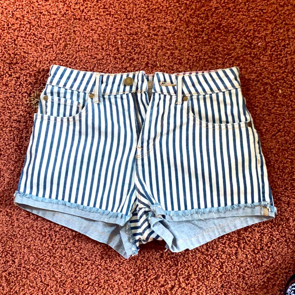 Roxy Railroad Striped Shorts - Size 24 With Tags